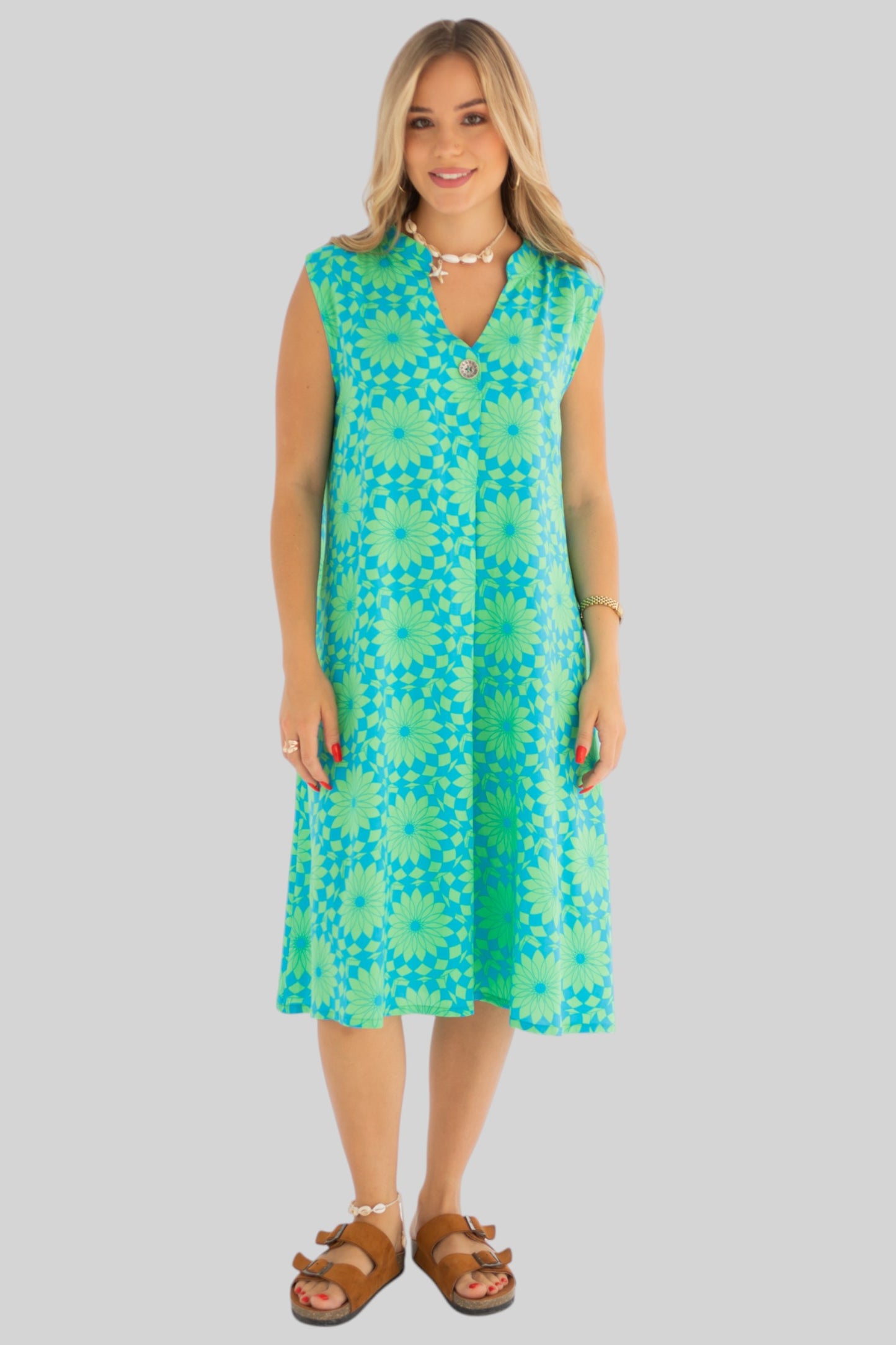 Blue/Green Short Dress