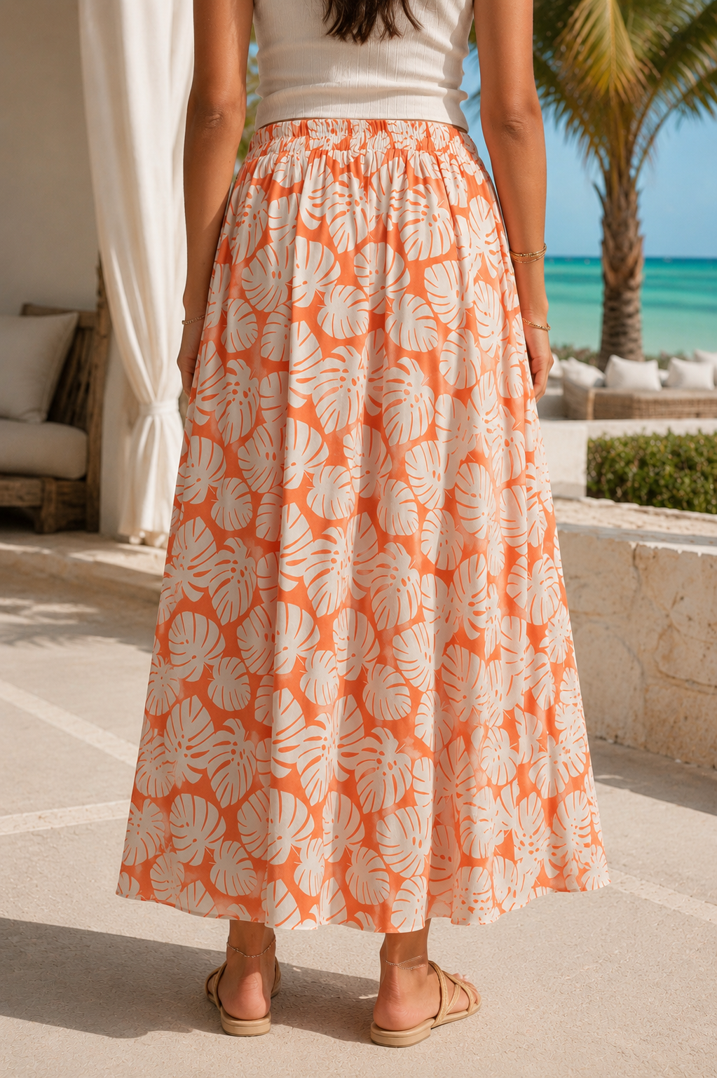 Orange Leaves Skirt