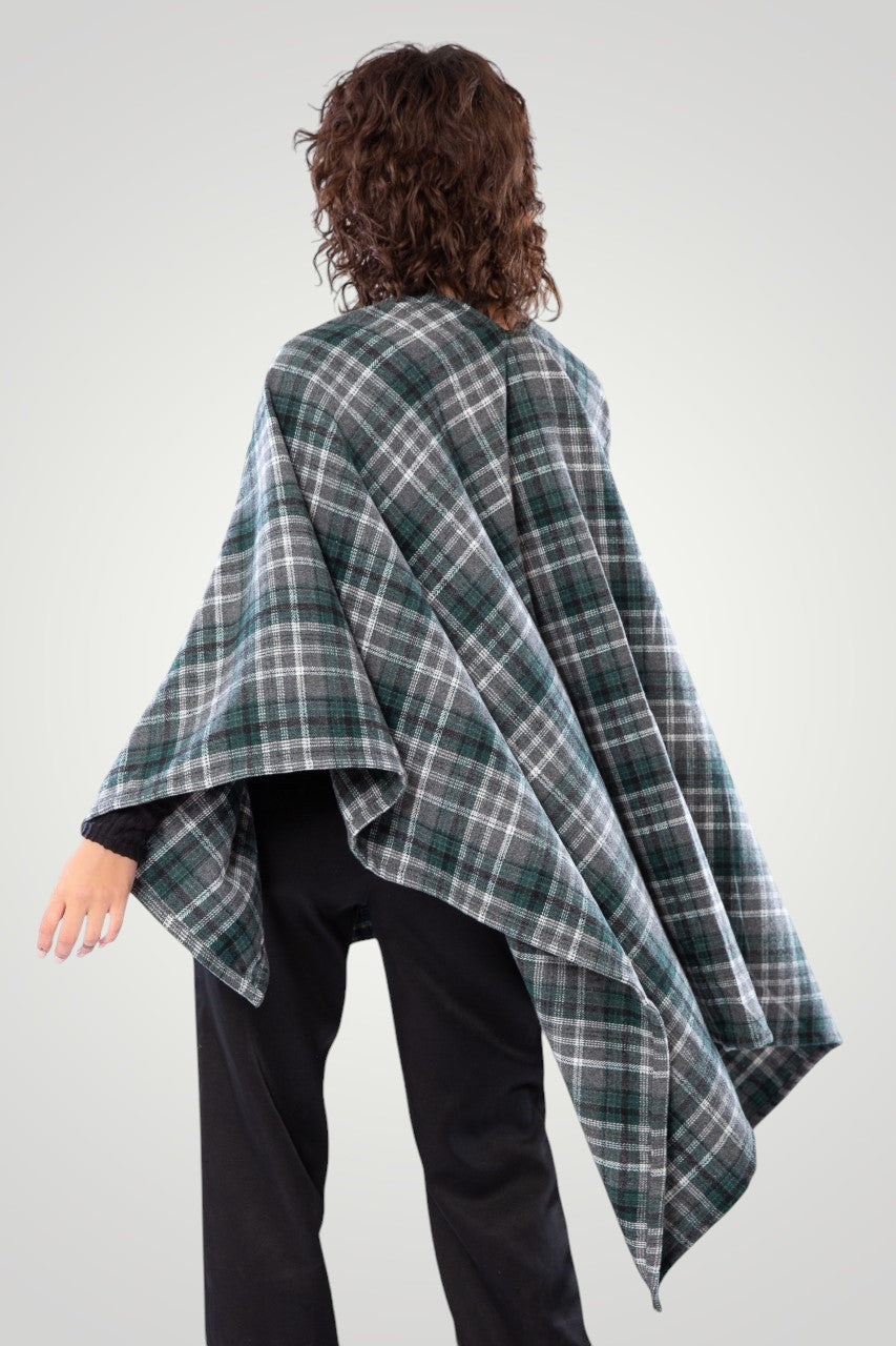 Checkered poncho