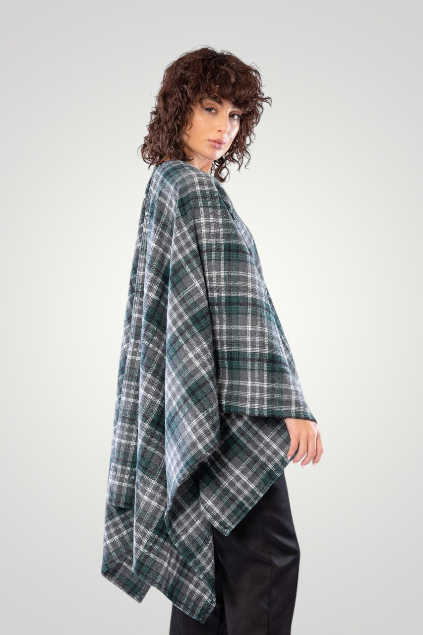 Checkered poncho