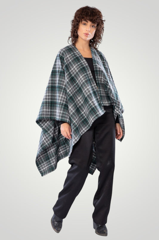 Checkered poncho