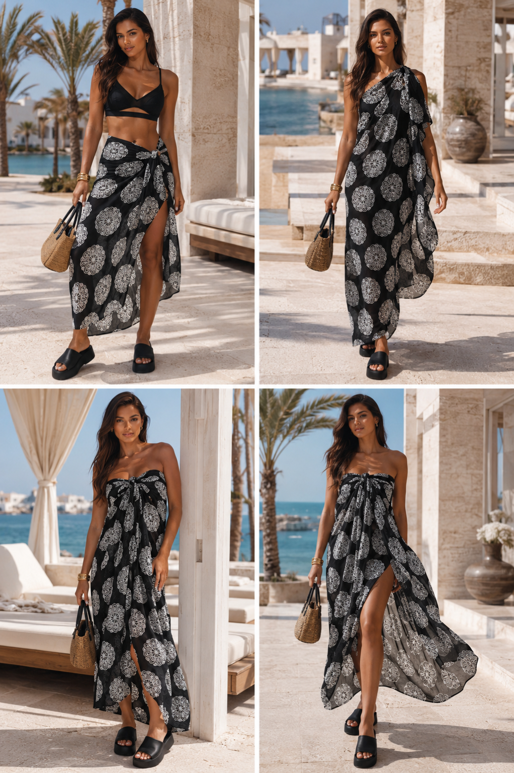 Embroidered beach coverup wrap