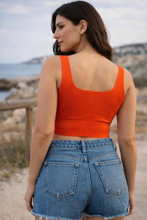 Sunset Sculpt Knit Crop Top