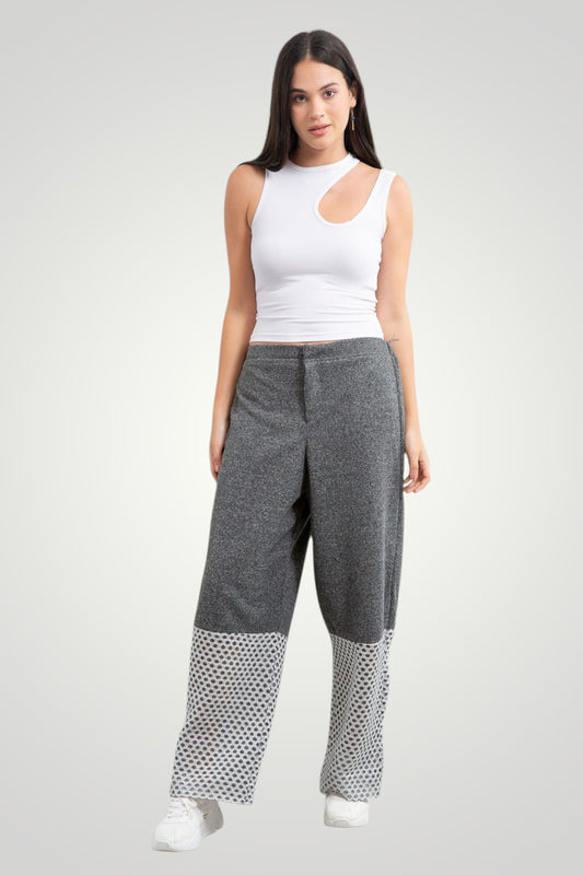 Grey winter wool/net pants