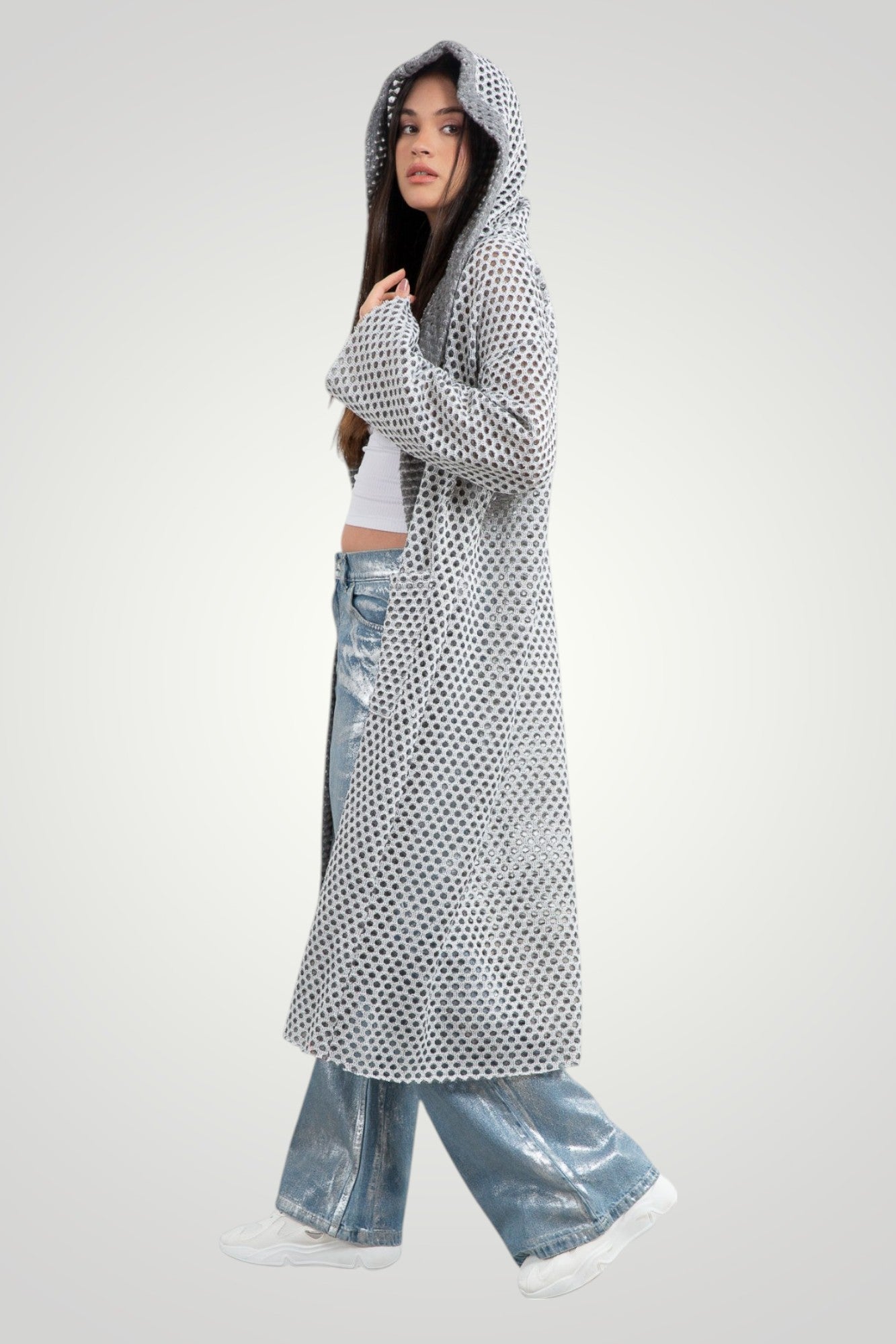 Wool net coat