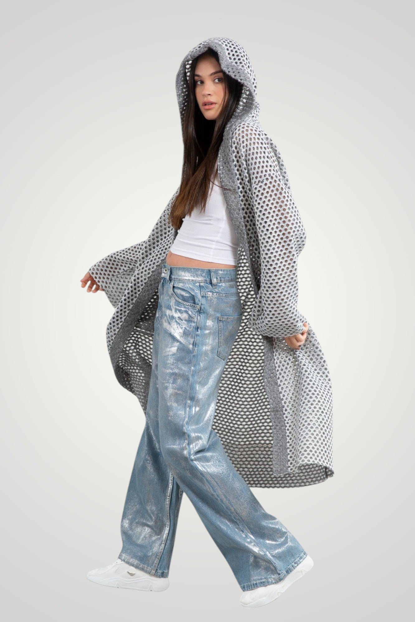 Wool net coat