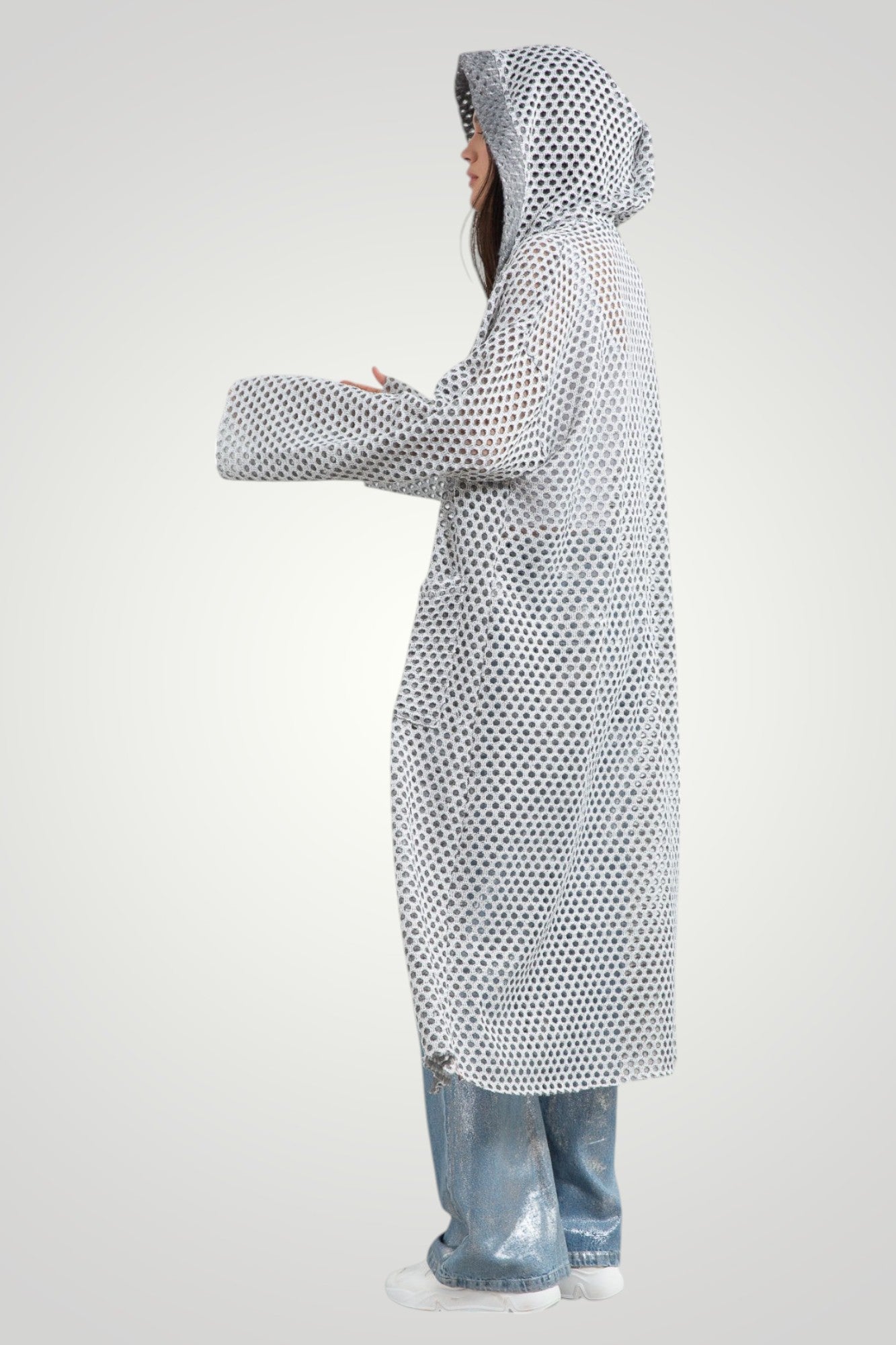 Wool net coat