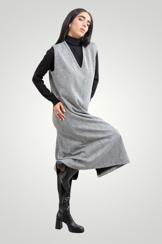 Grey Winter zipper dress
