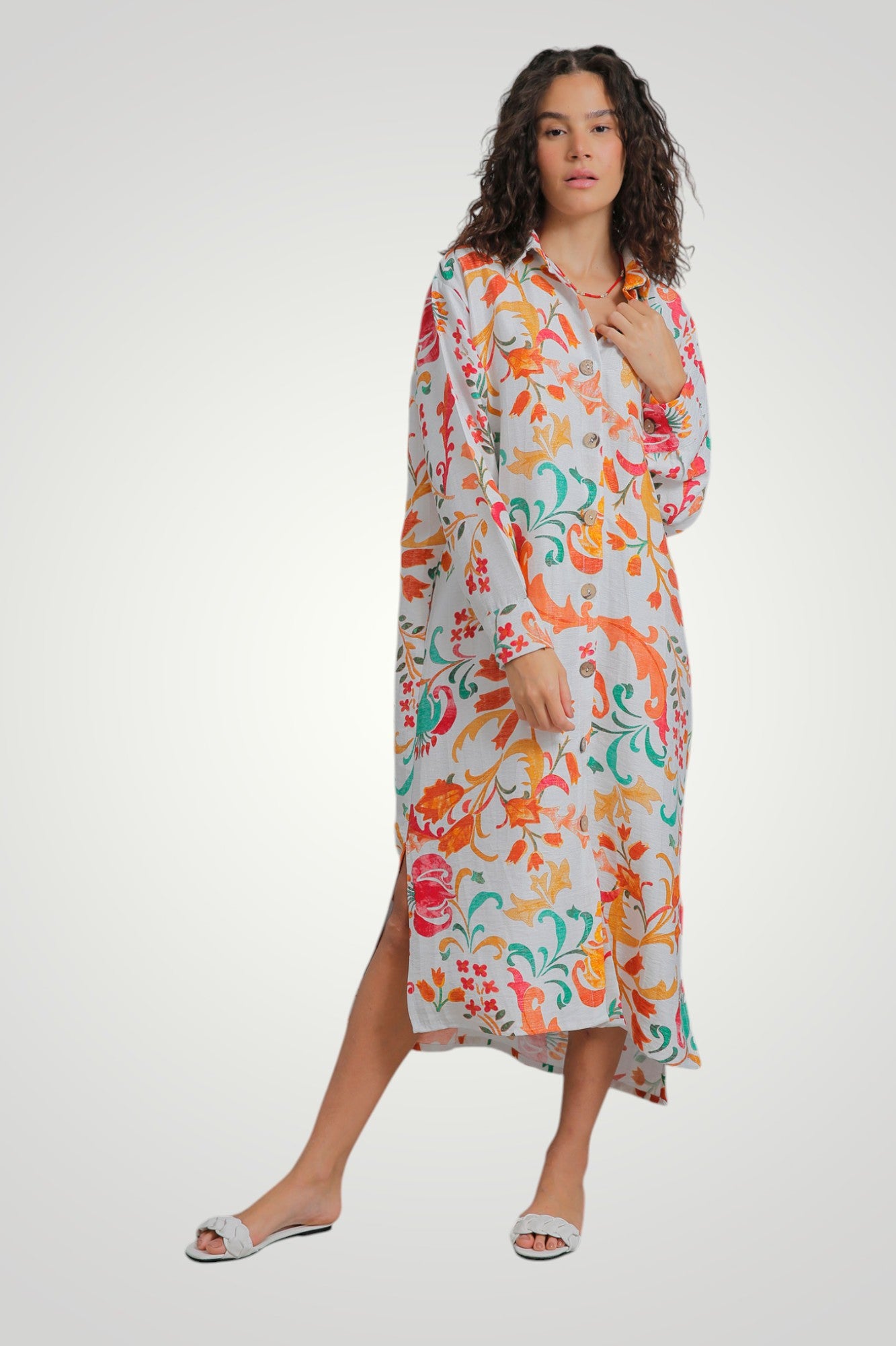 Flowered shirt/dress