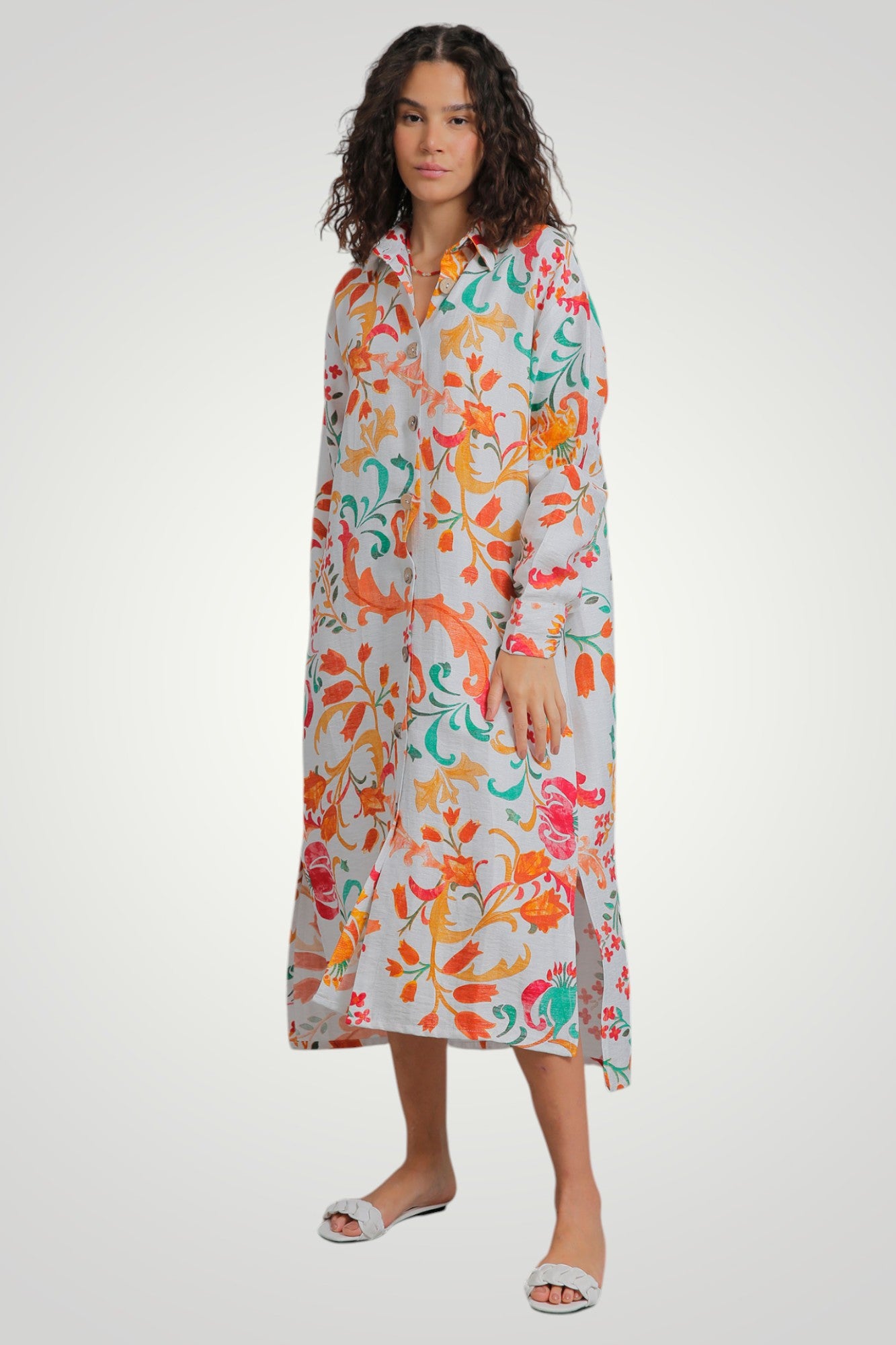 Flowered shirt/dress