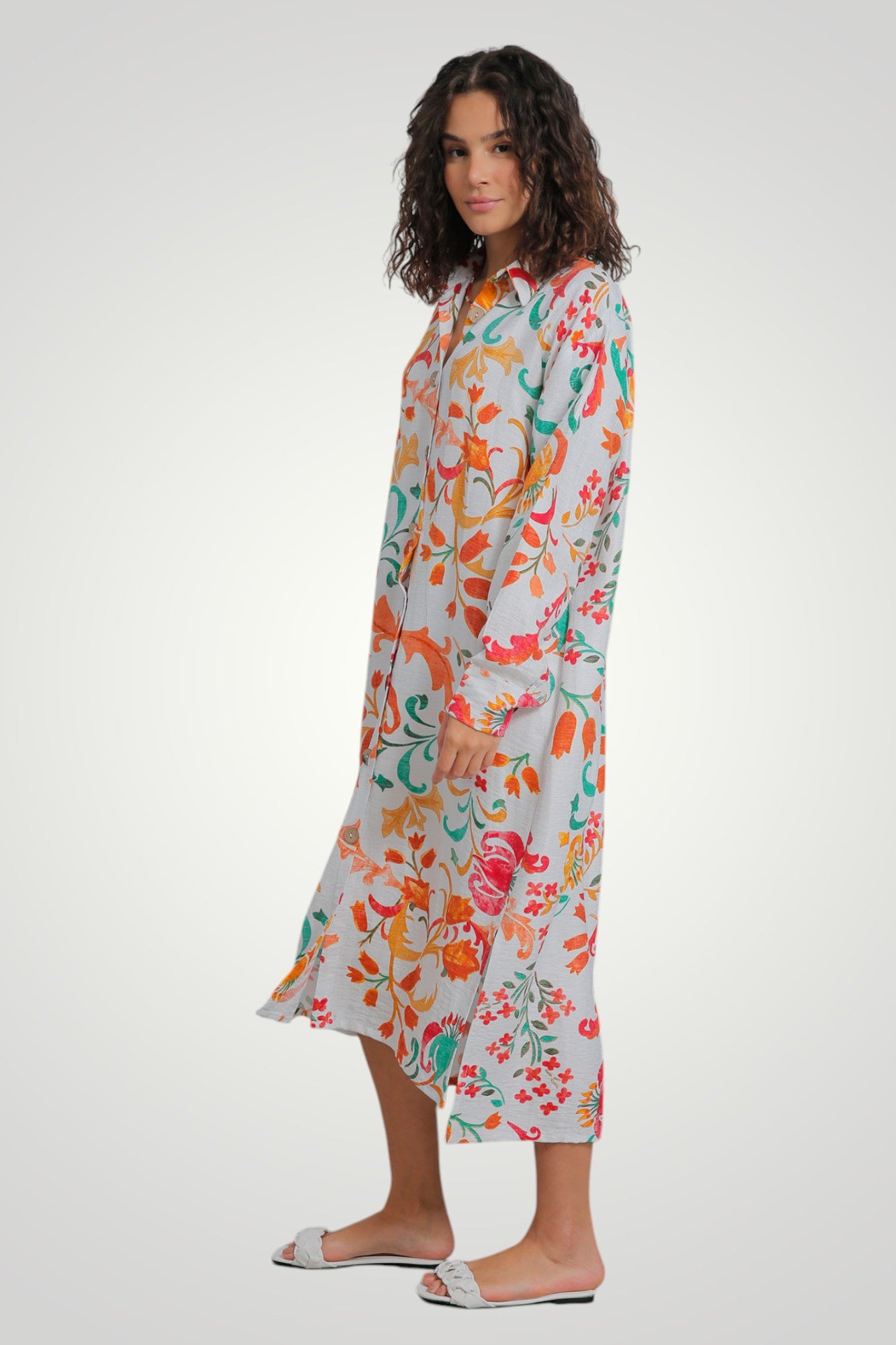 Flowered shirt/dress