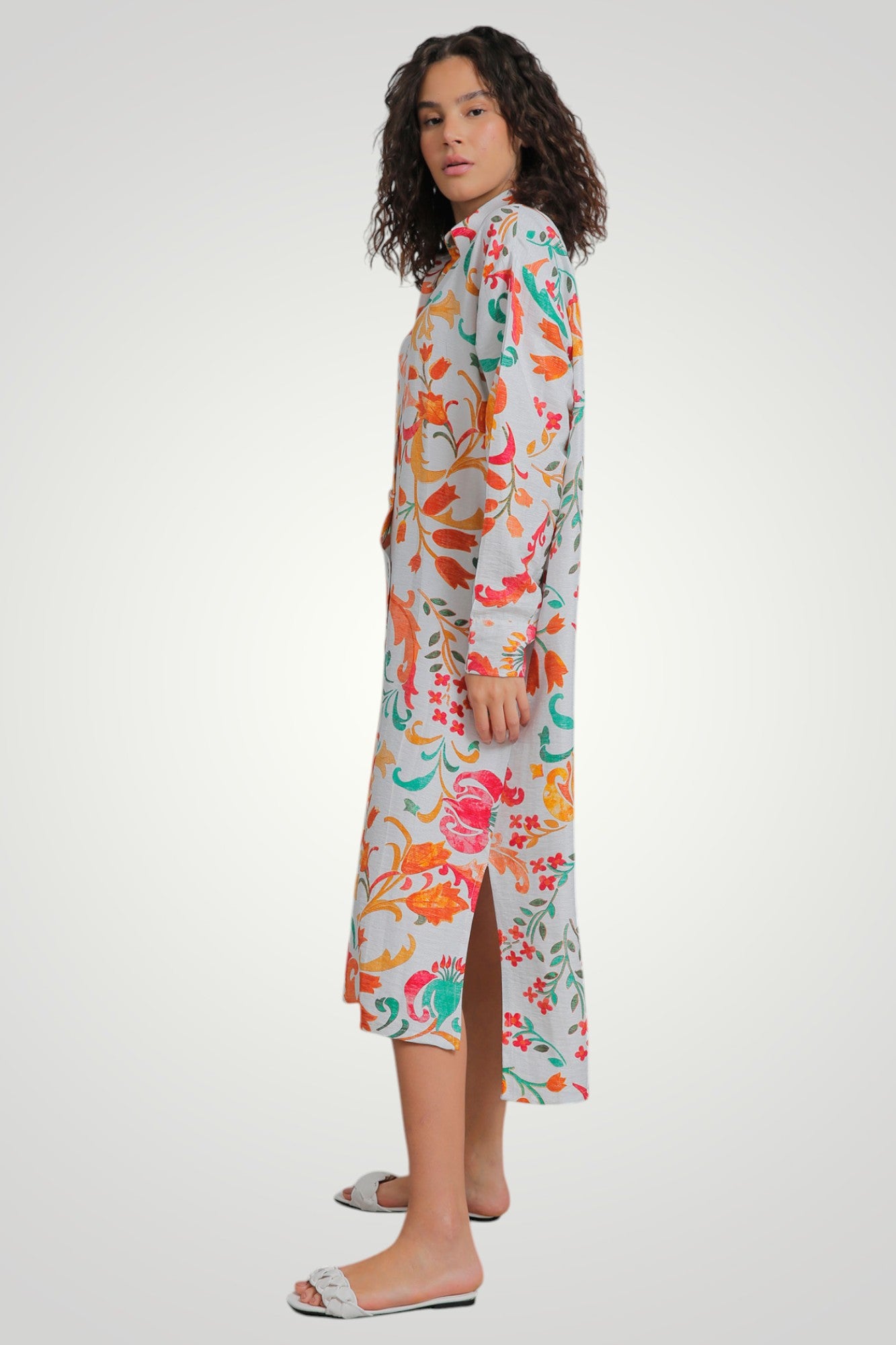 Flowered shirt/dress