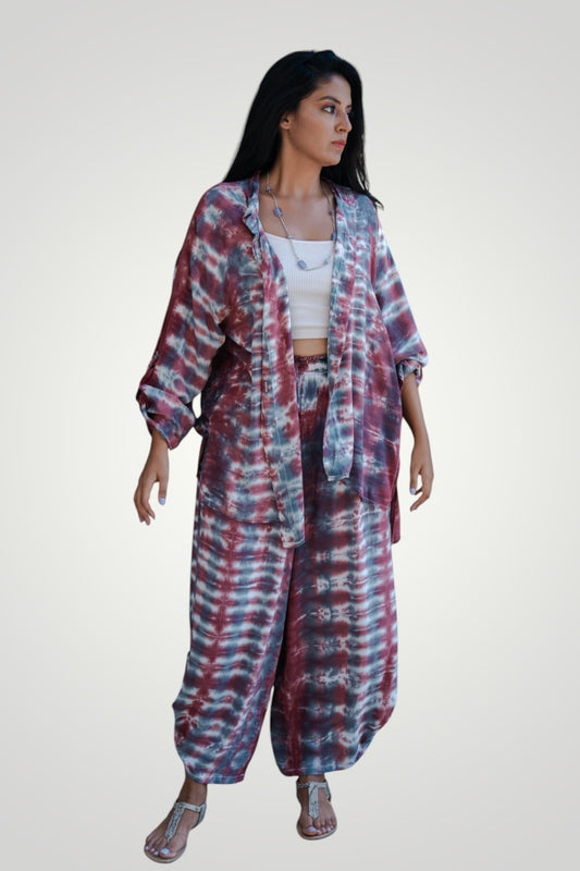 Burgundy Tie Dye Set