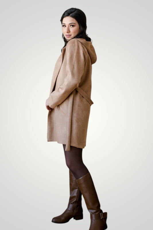 Suede Jacket with Hoody