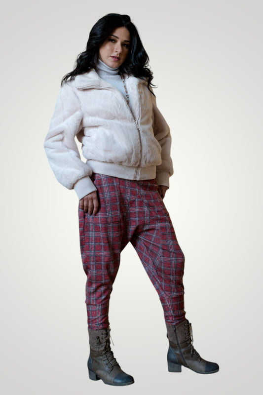 Checkered Drop Crotch Pants