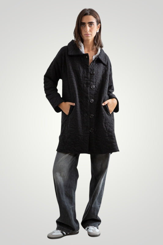 Black quilted jacket