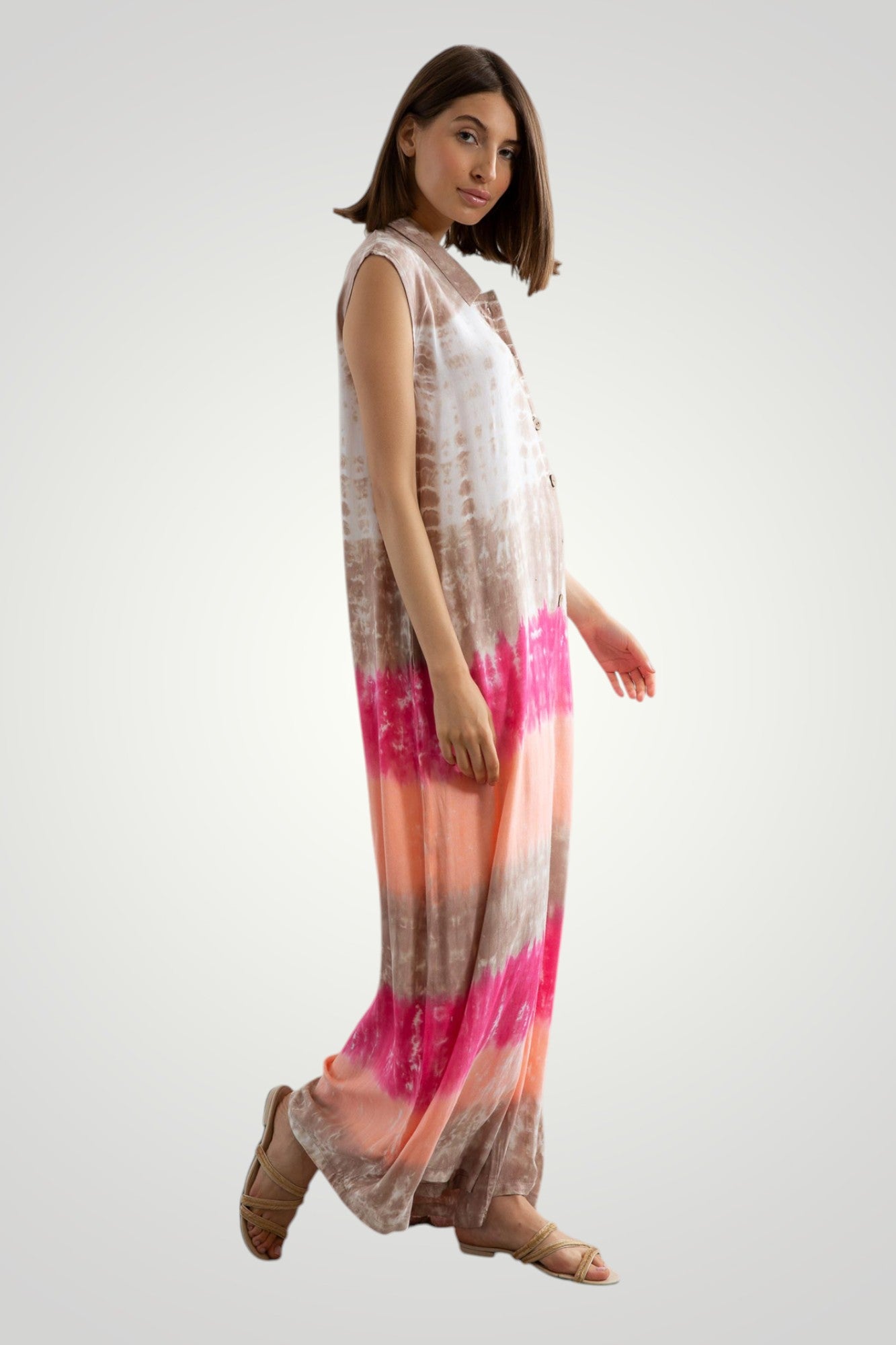 Striped tie dye jumpsuit