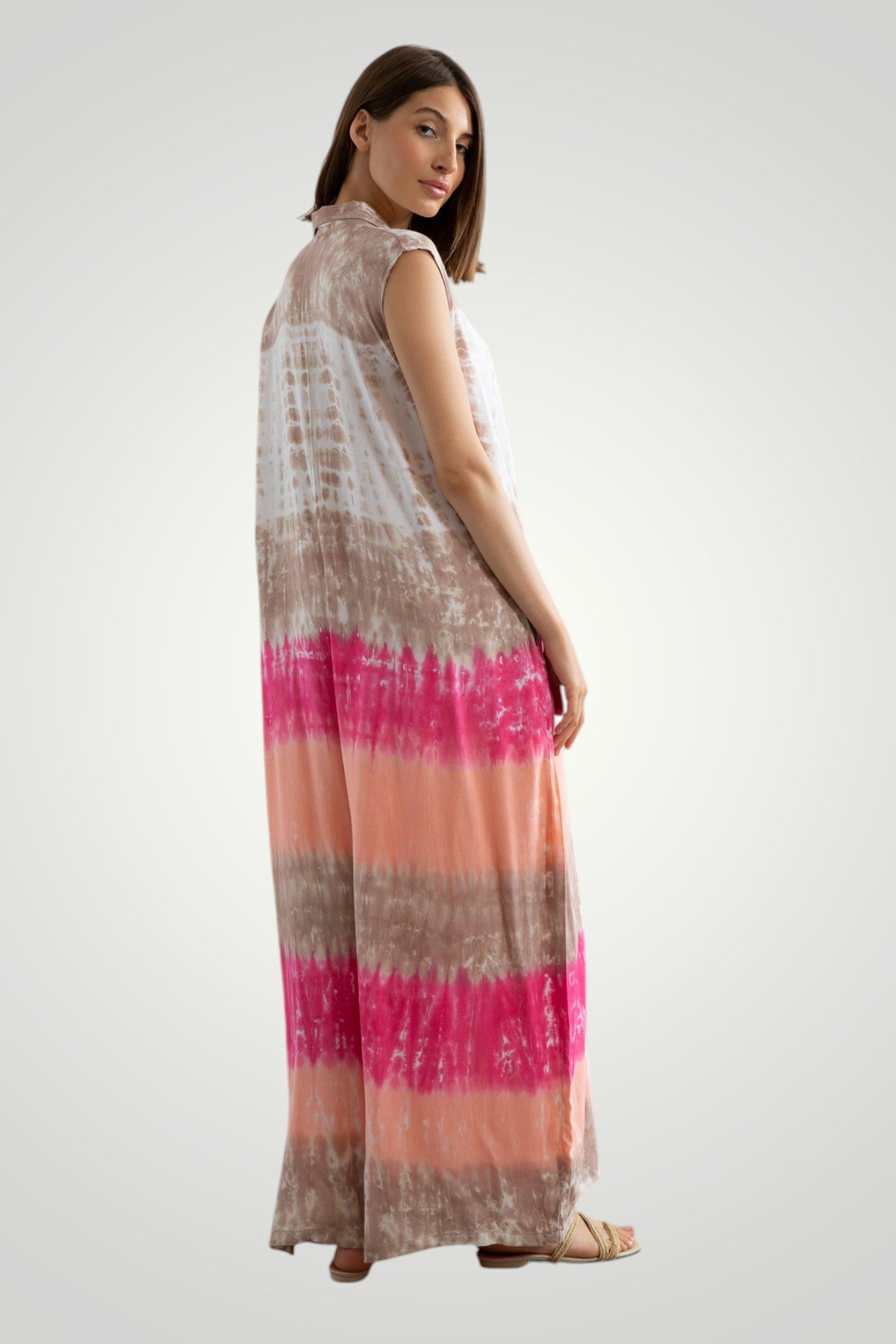 Striped tie dye jumpsuit