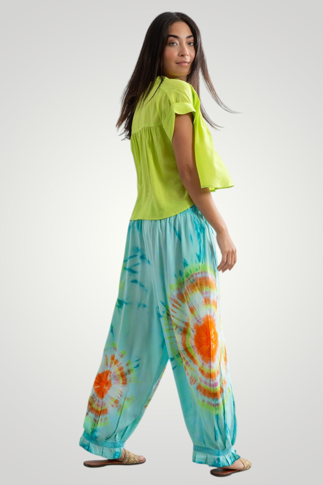 Tie dye Aladdin pants