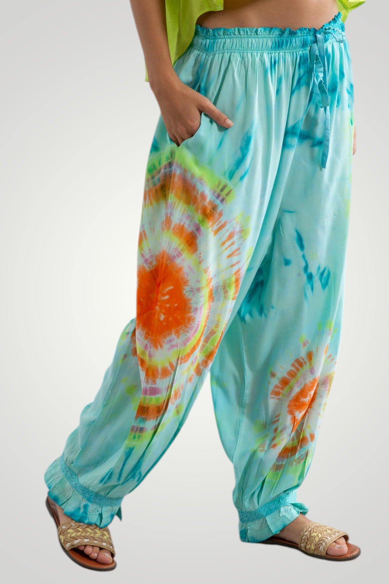 Tie dye Aladdin pants