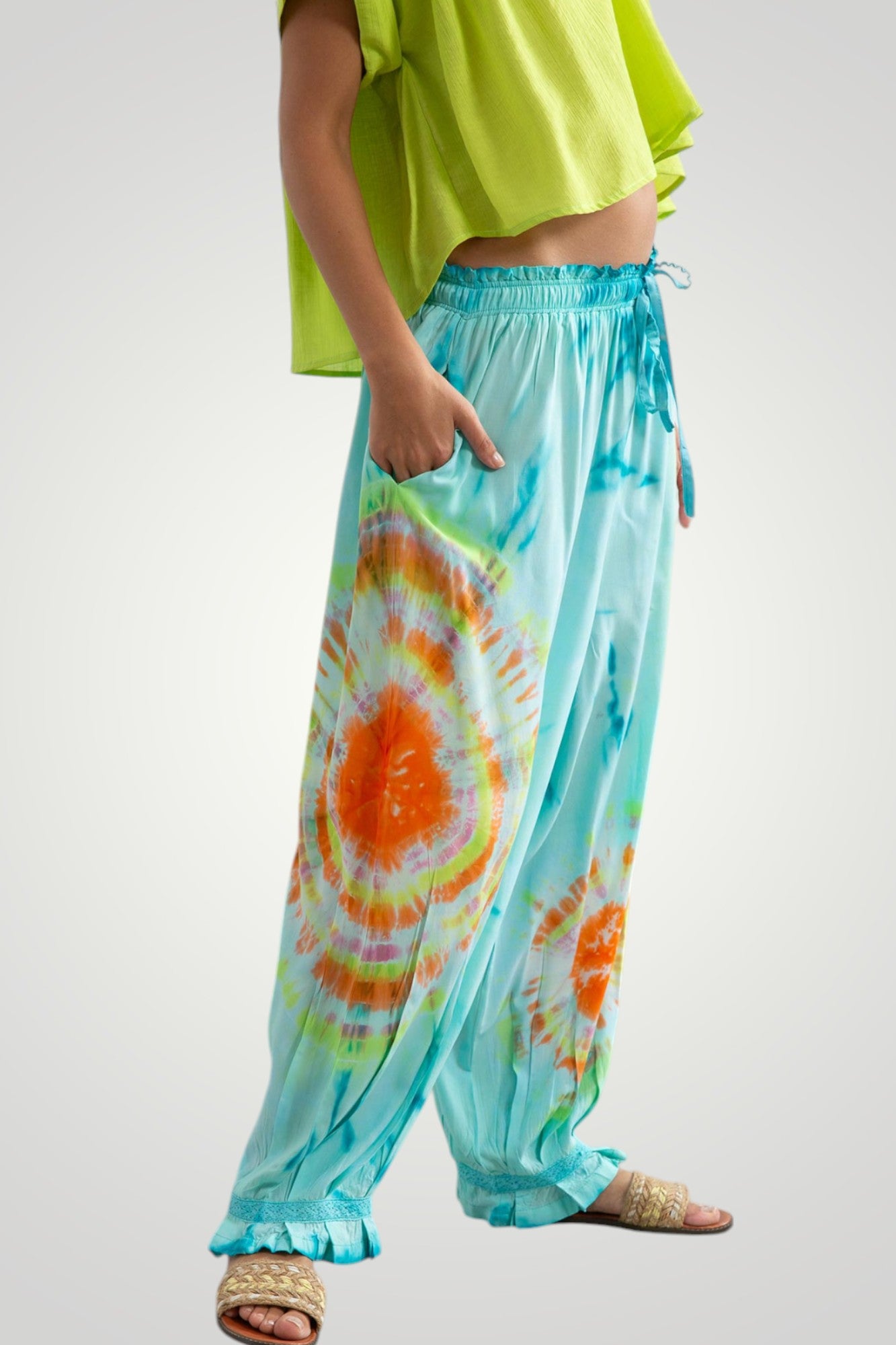 Tie dye Aladdin pants