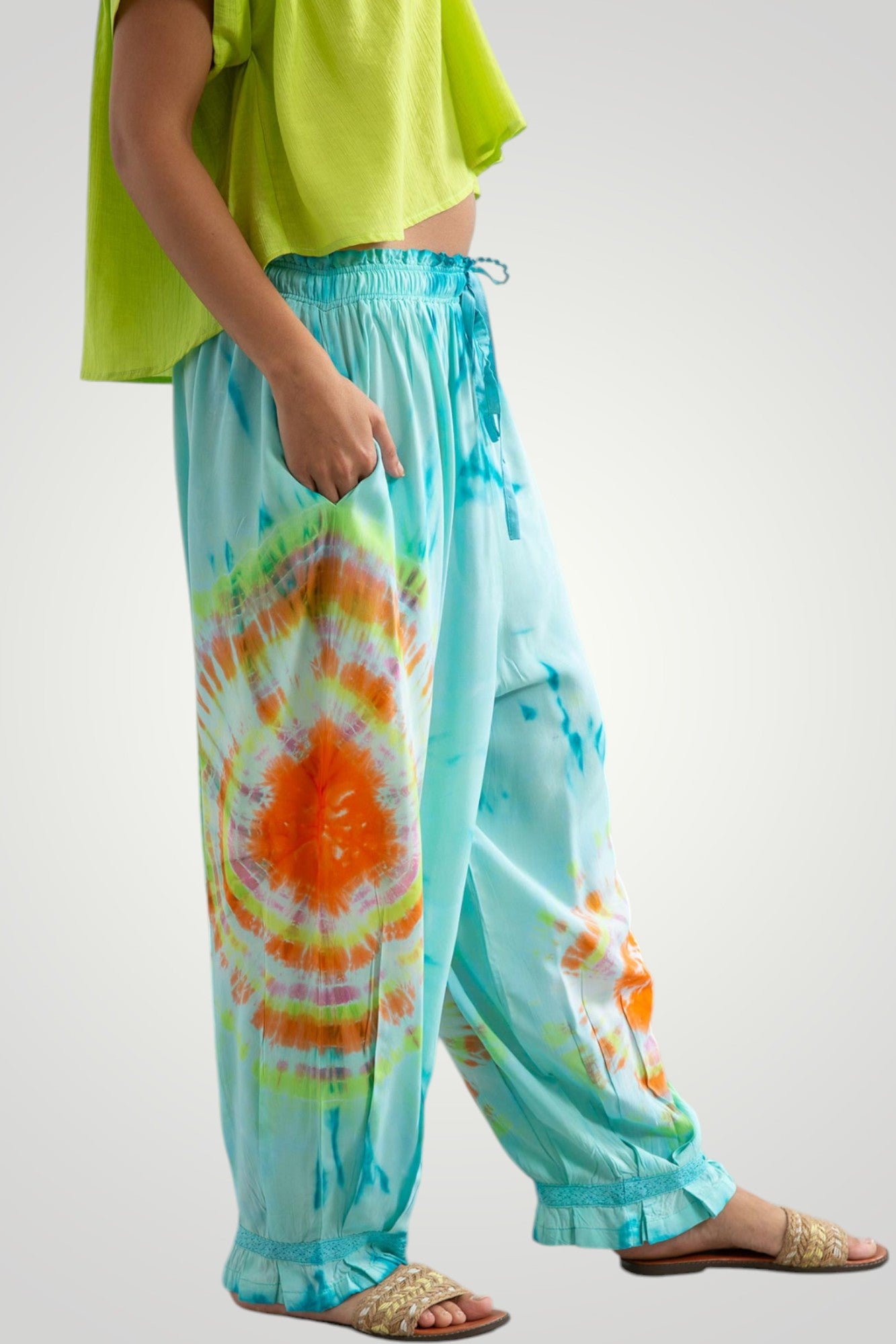 Tie dye Aladdin pants