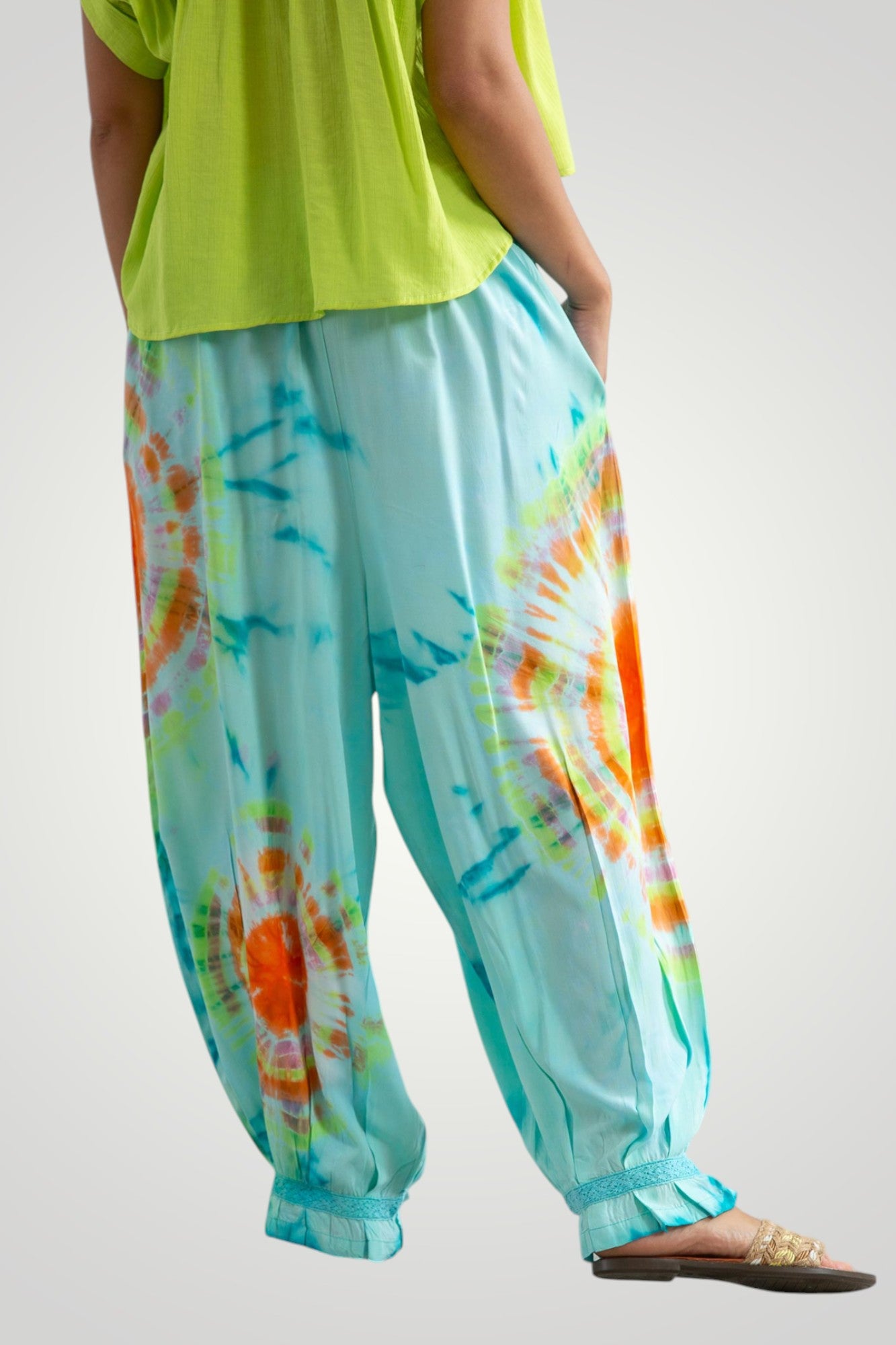 Tie dye Aladdin pants
