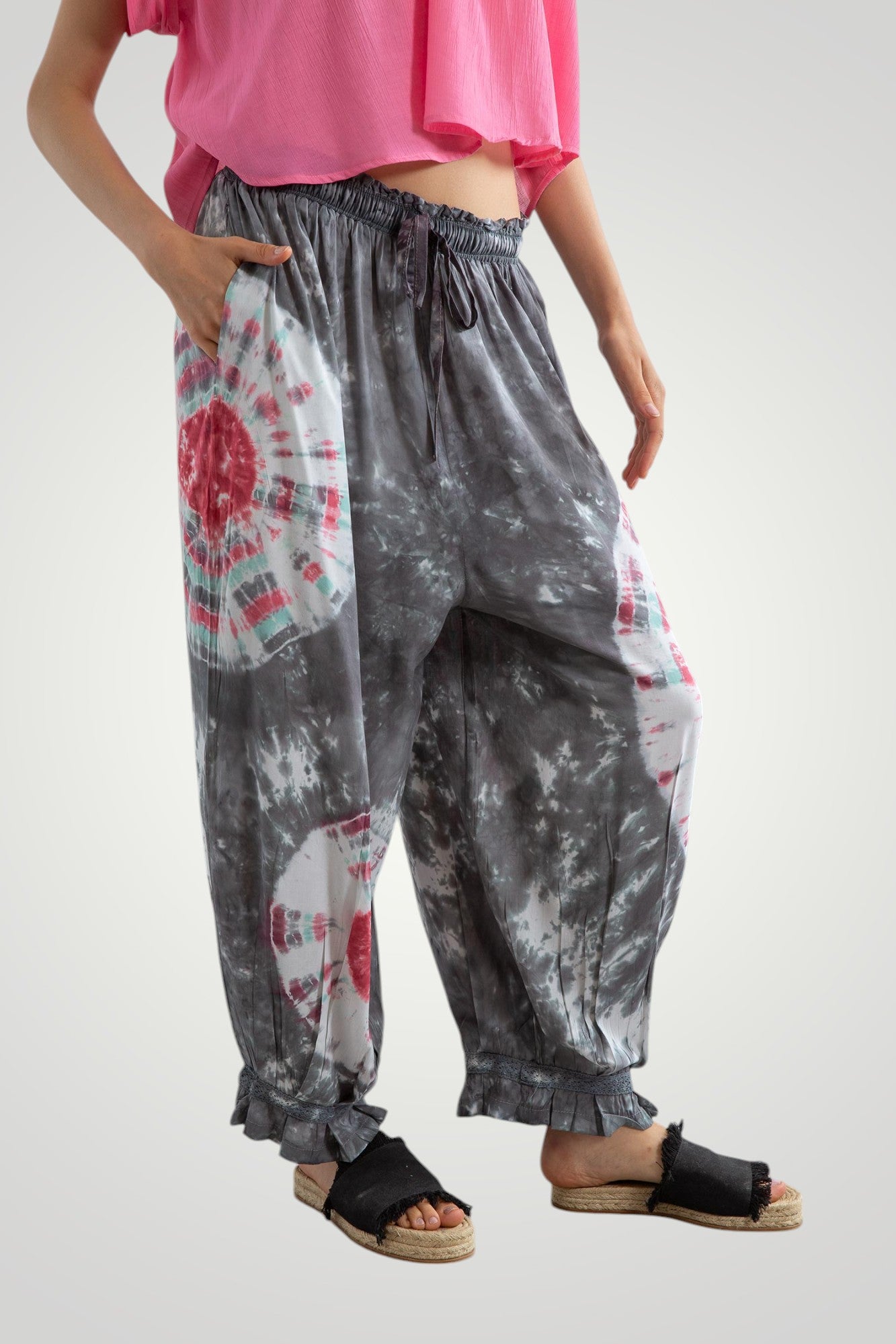 Tie dye Aladdin pants
