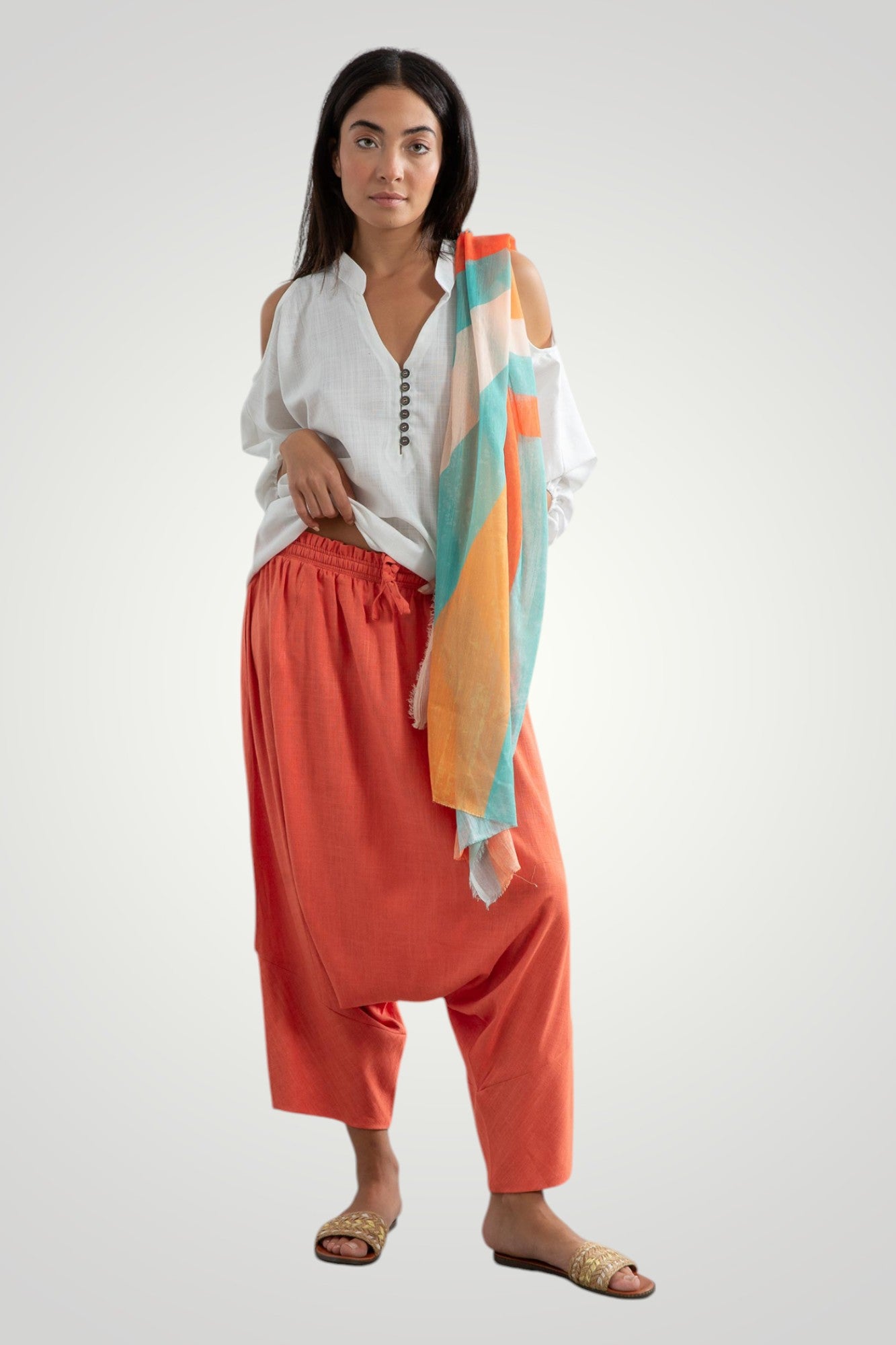 Orange harem pants