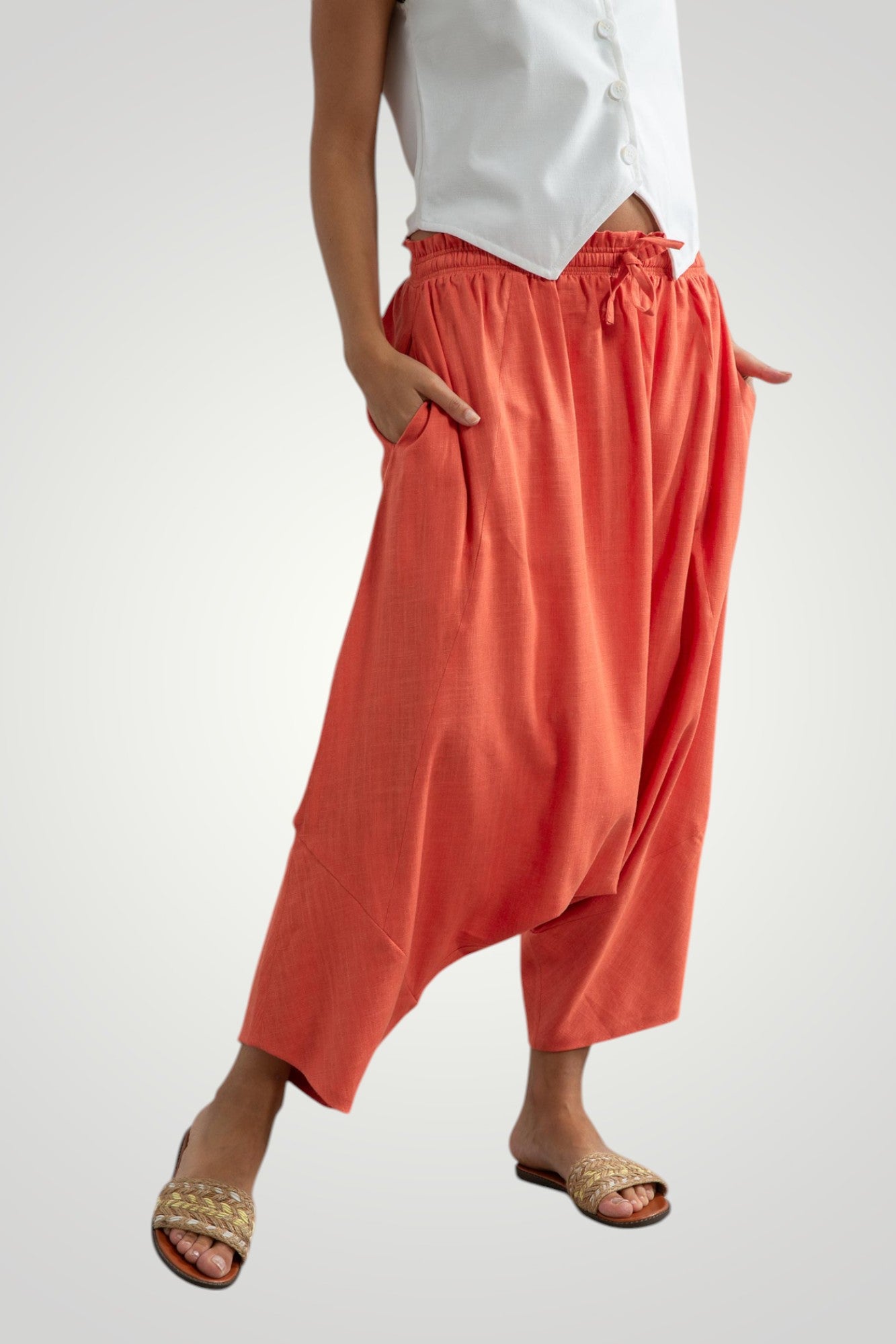 Orange harem pants