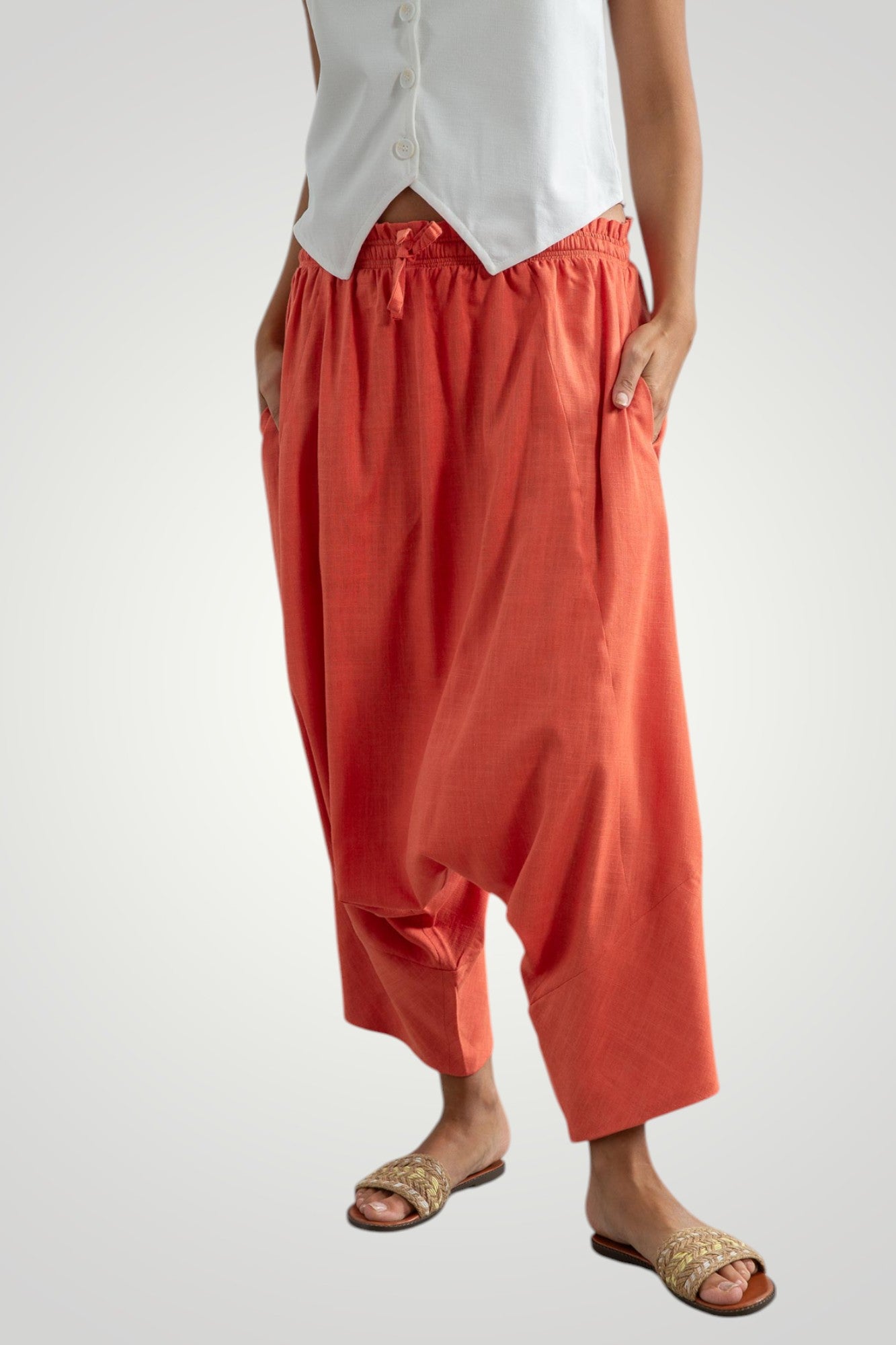 Orange harem pants