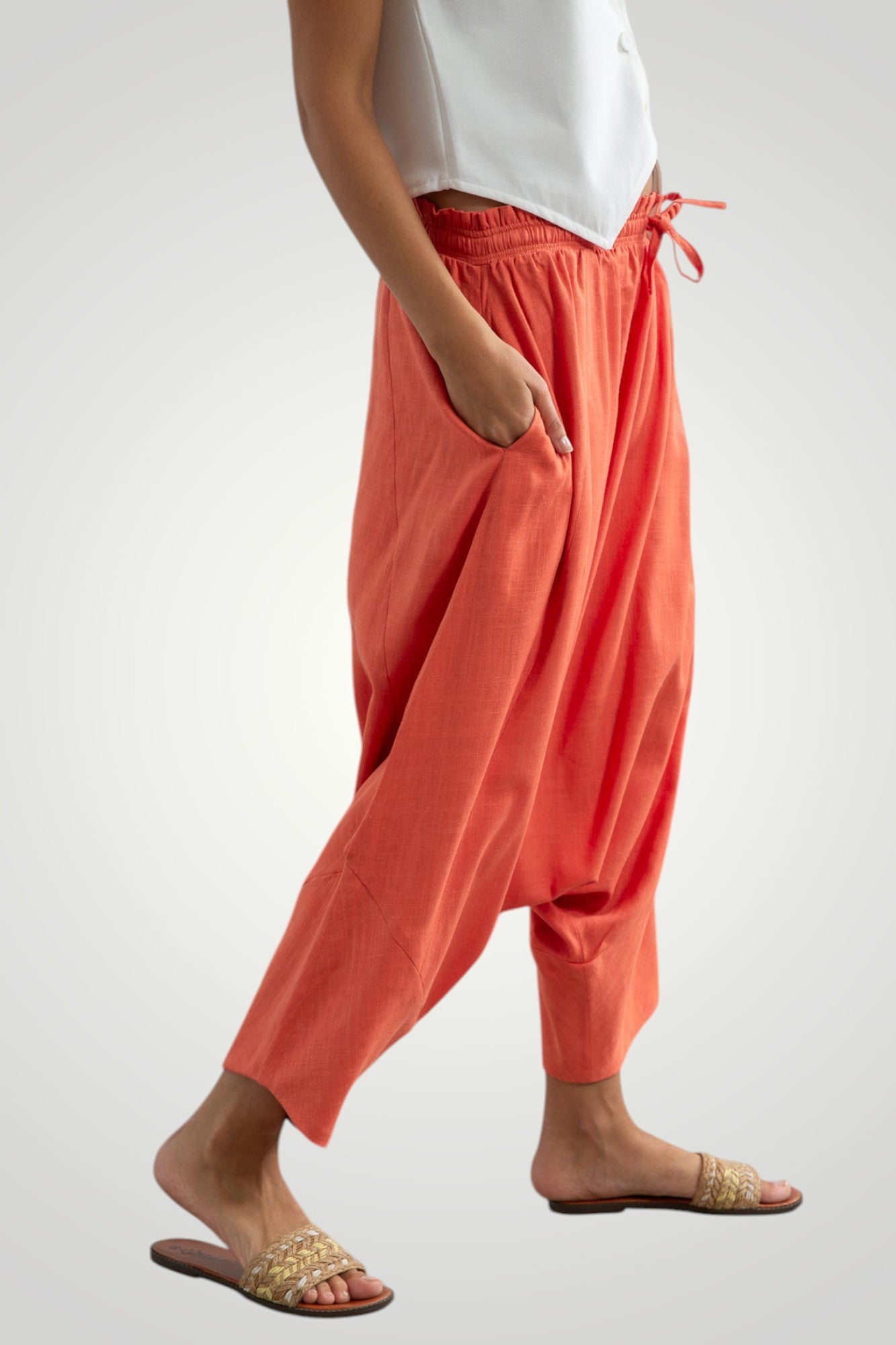 Orange harem pants