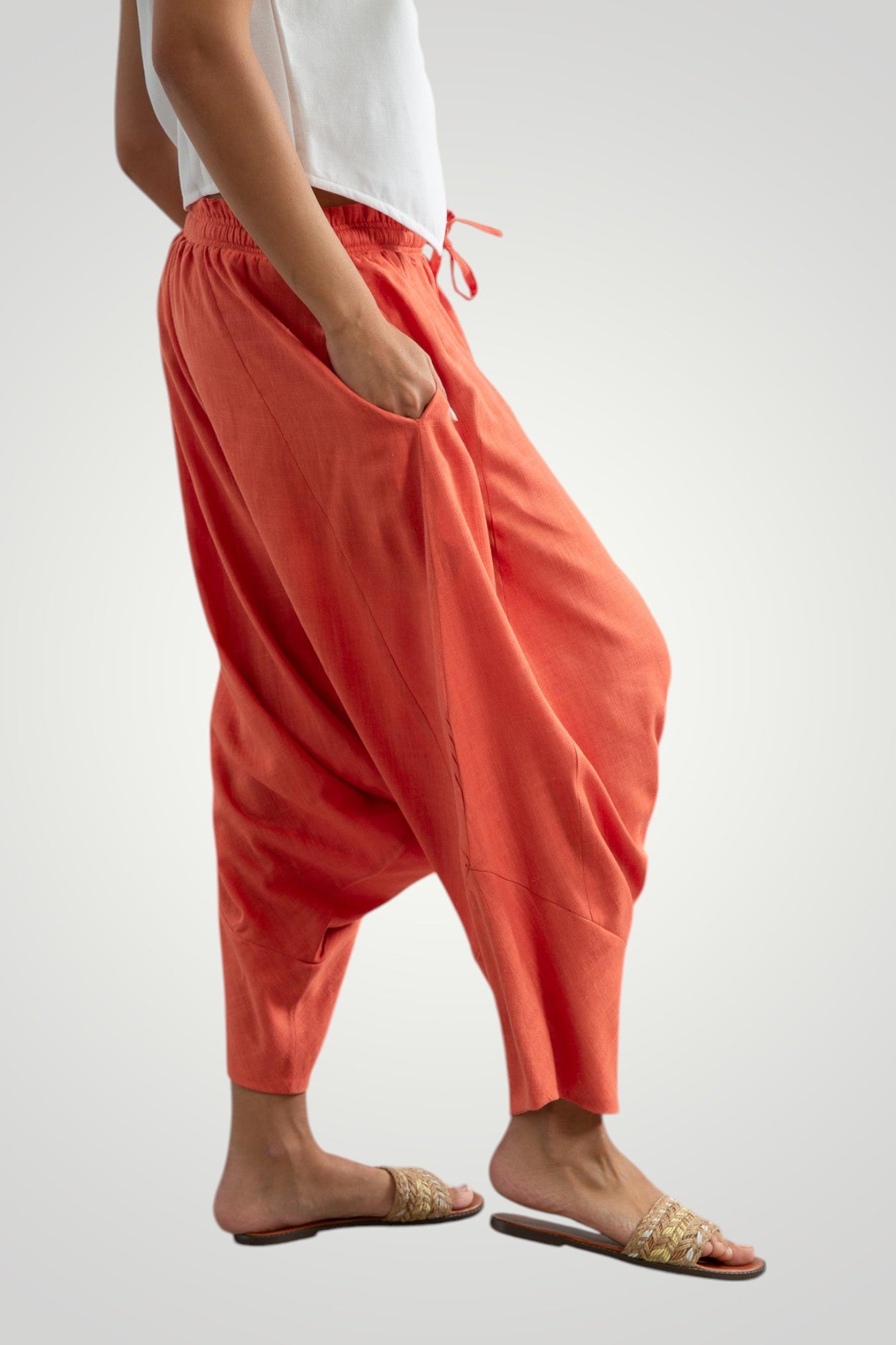 Orange harem pants
