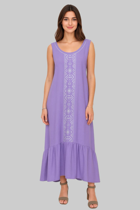 Lavender Embroidered Dress