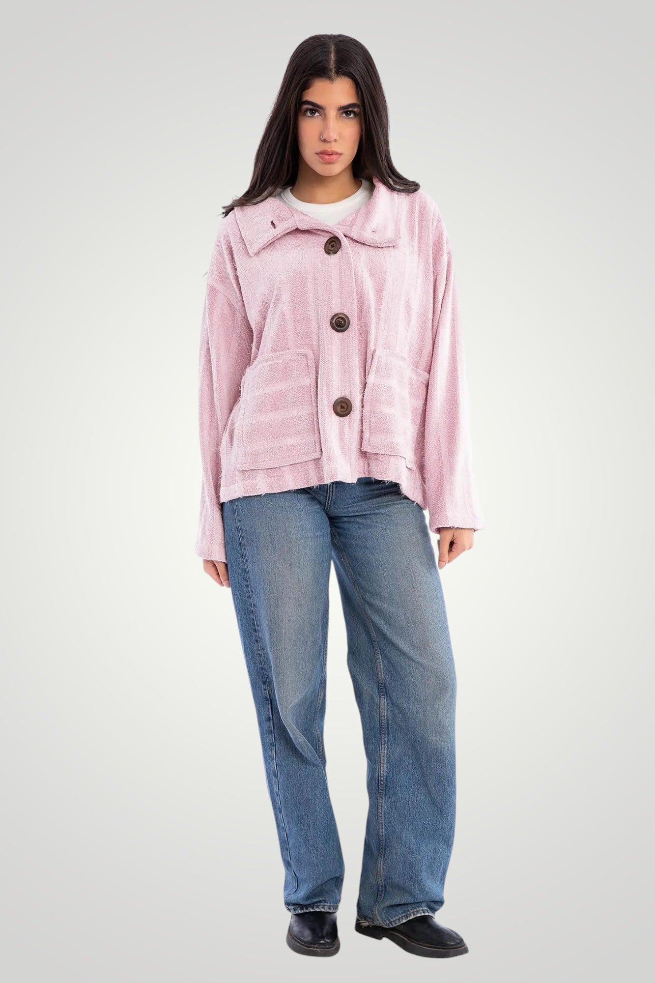 Fluffy knit jacket