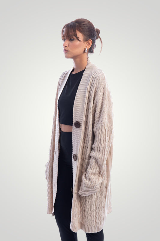 Beige knit jacket