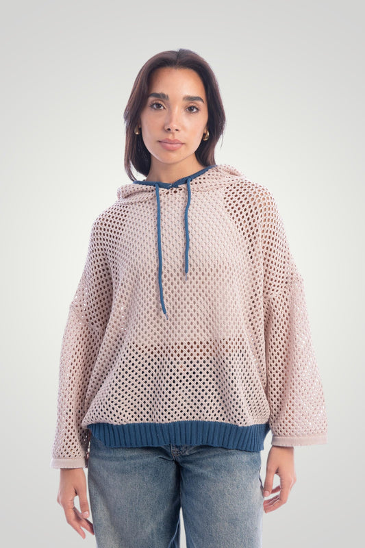 Knit hoody Pullover