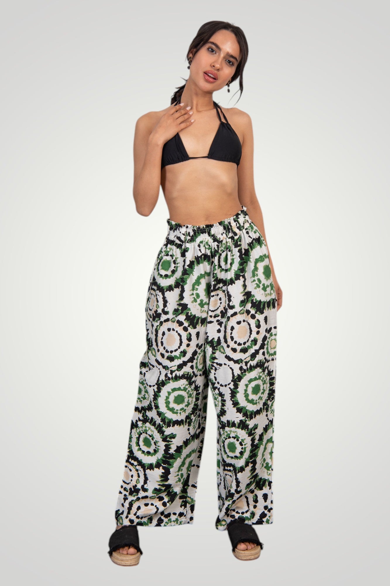 Green boho pants