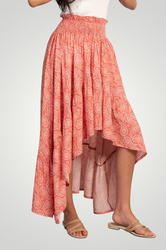 Paisley ruffle skirt