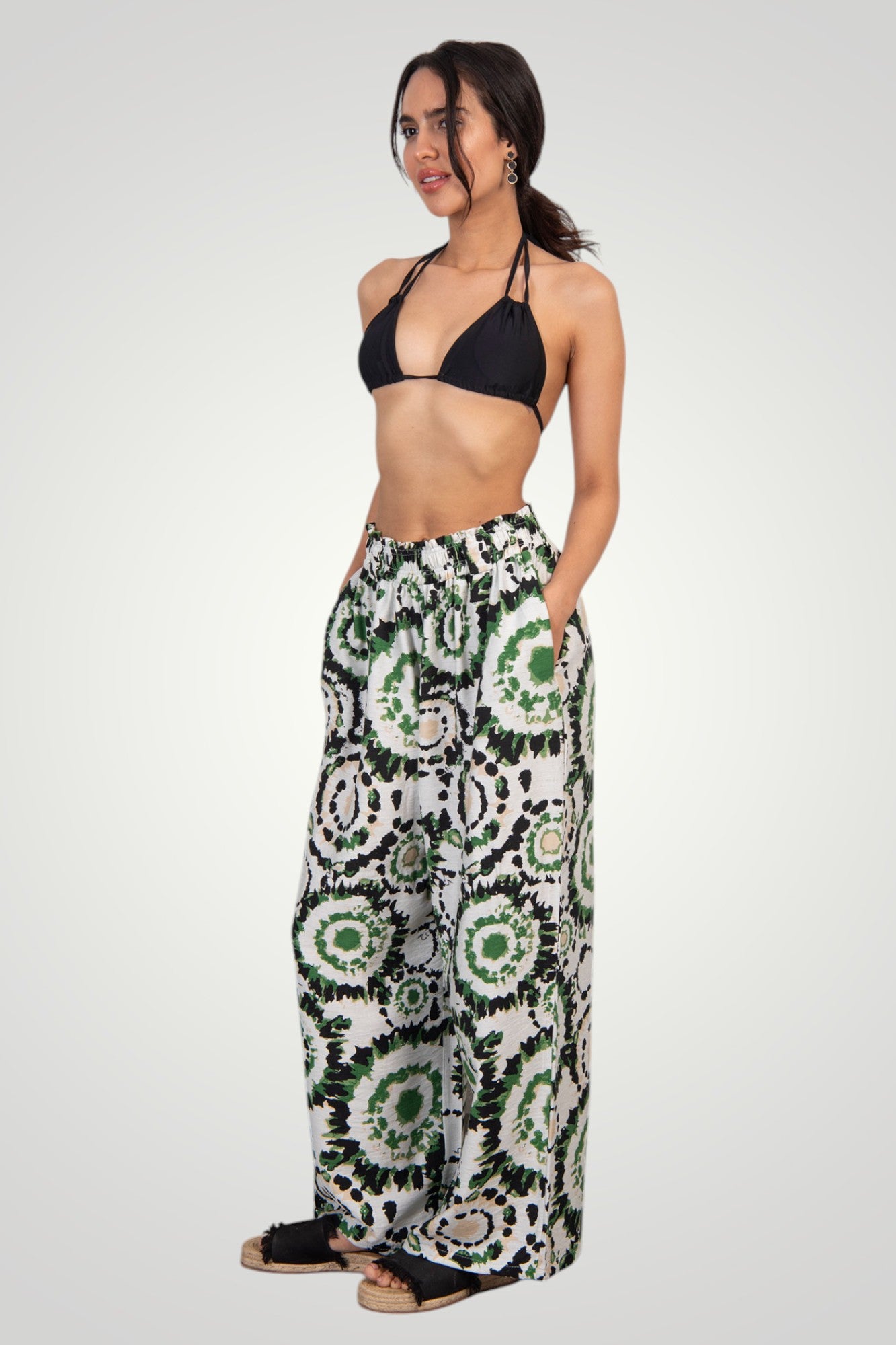 Green boho pants