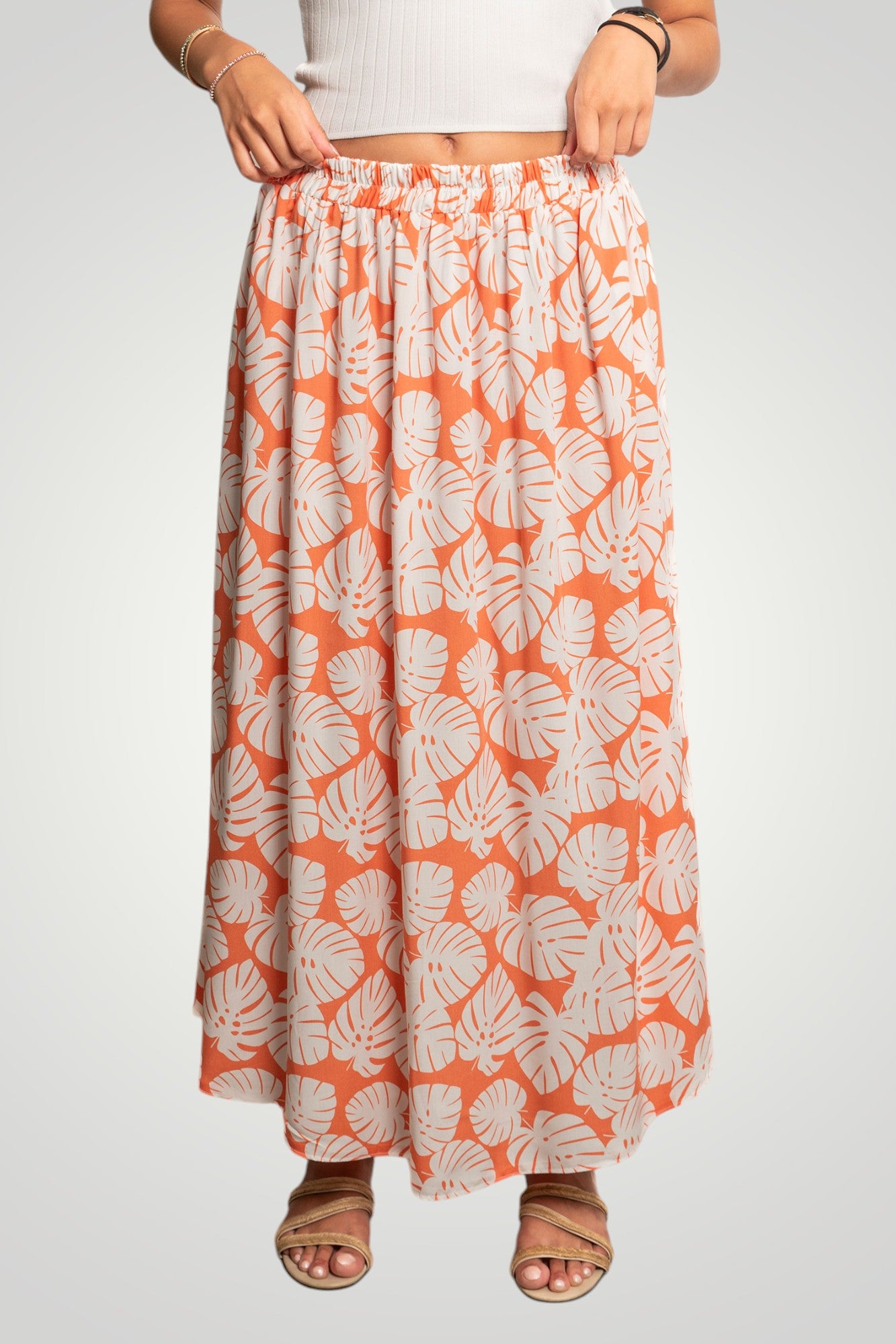 Orange Flowered Skirt
