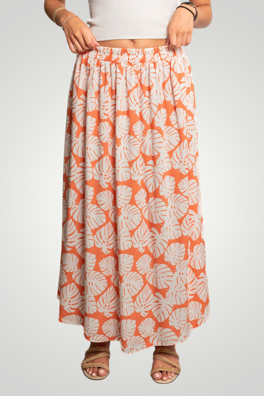 Orange Flowered Skirt