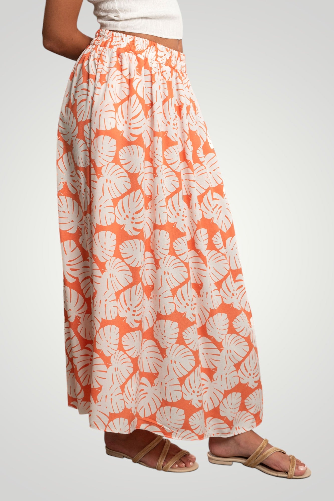 Orange Flowered Skirt