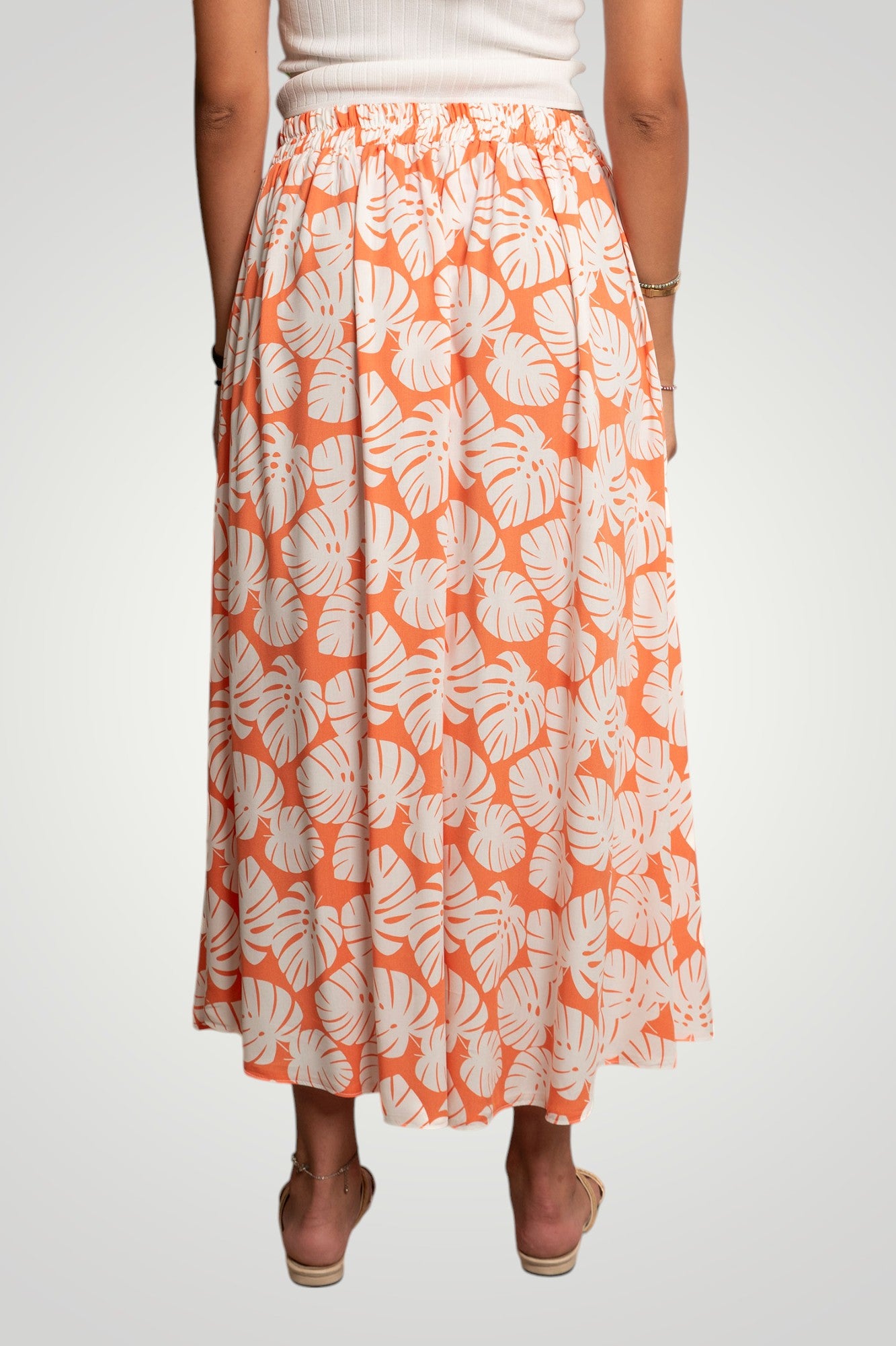 Orange Flowered Skirt