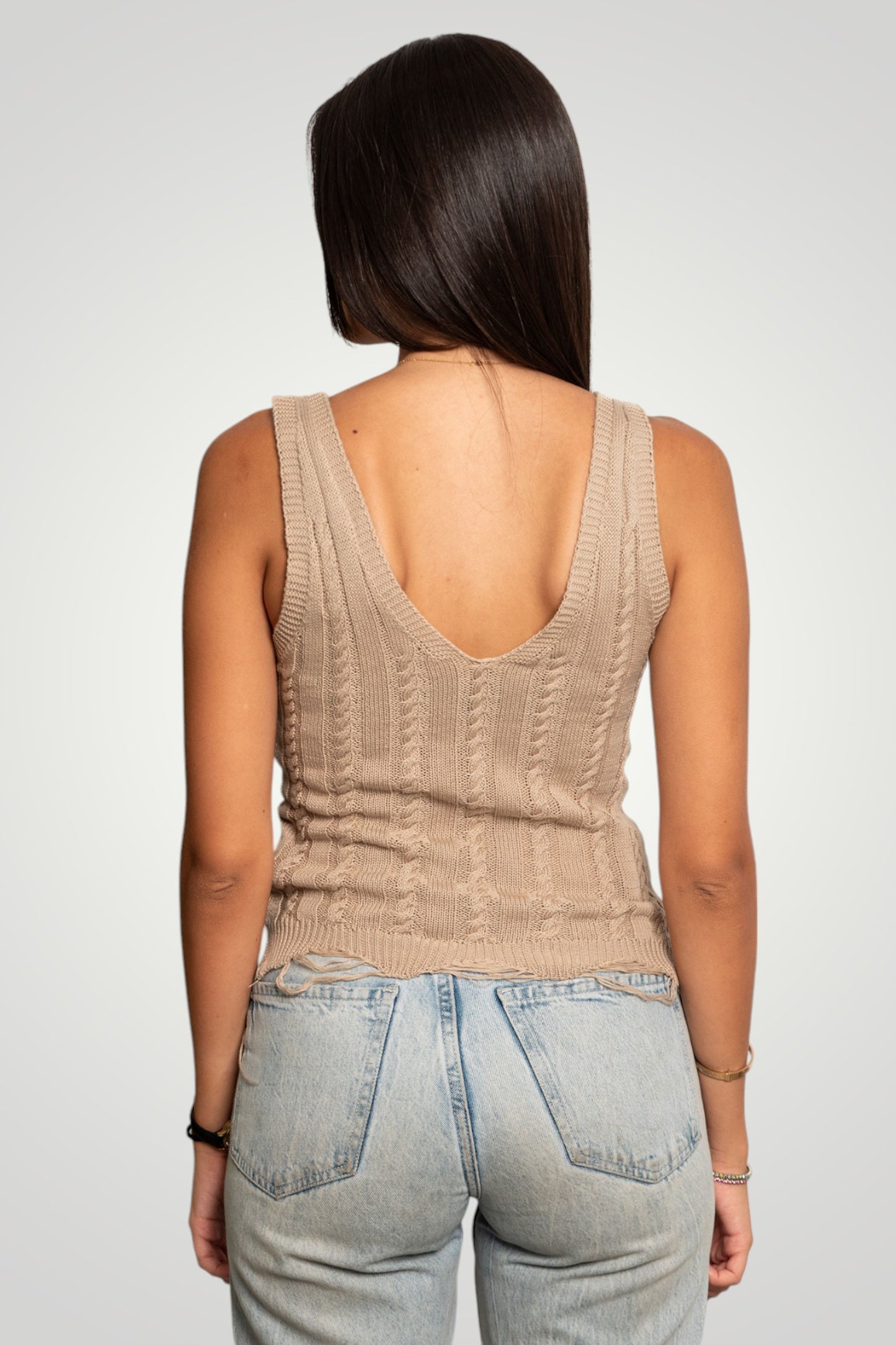 Threaded knit top