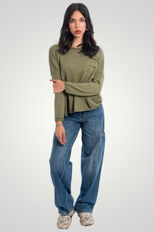 Olive knit top