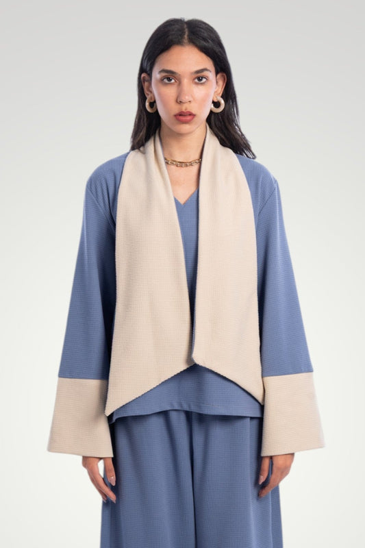 Blue/Beige Top