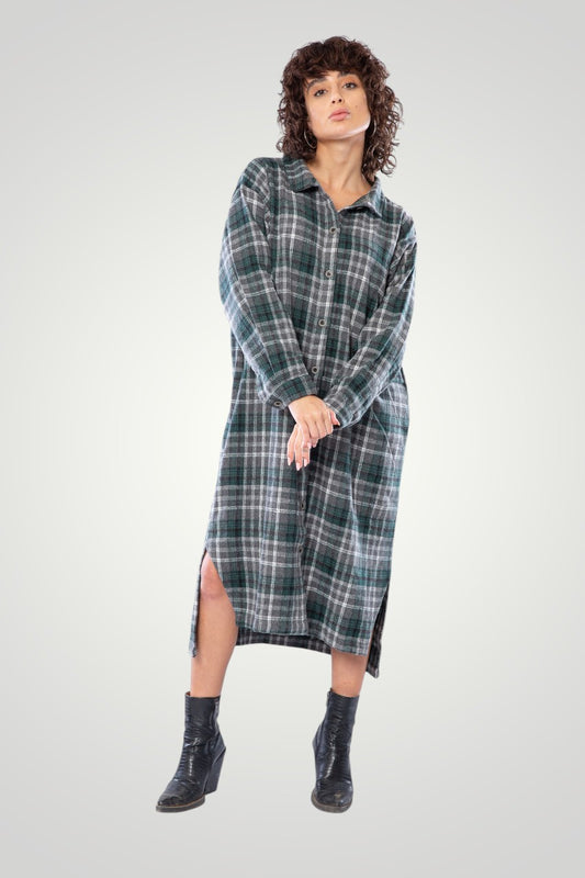 Wool front slit dress