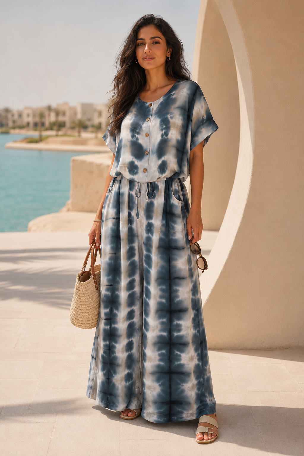 Tie-Dye Navy Jumpsuit
