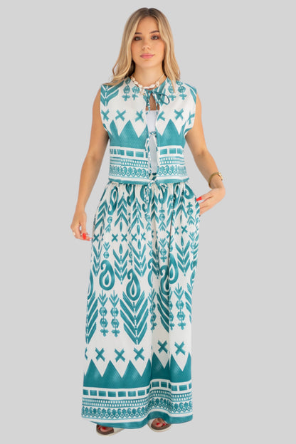 Geometric green skirt/dress